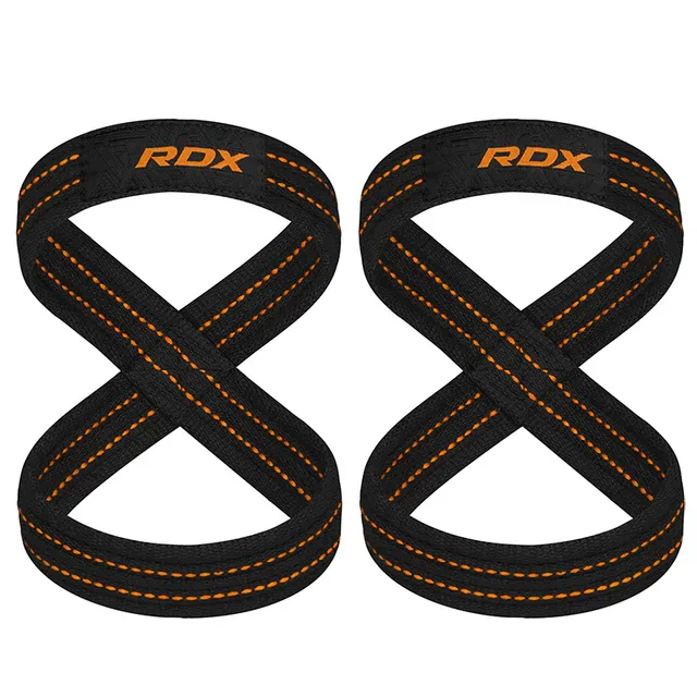 RDX Sports Weightlifting Figure 8 Strap Black & Orange - Image 4