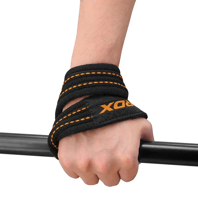 RDX Sports Weightlifting Figure 8 Strap Black & Orange - Image 3