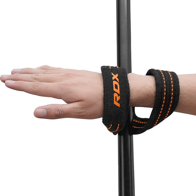 RDX Sports Weightlifting Figure 8 Strap Black & Orange - Image 2