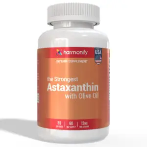 Harmonify High Strength Astaxanthin 12mg in Olive Oil - Front of Bottle